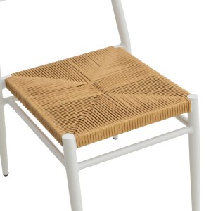 pak-404-000016-7 ΚΑΡΕΚΛΑ GIARDINO PAKOWORLD ΣΤΟΙΒΑΖΟΜΕΝΗ ΑΛΟΥΜΙΝΙΟ ΣΕ ΛΕΥΚΗ -PE RATTAN ΣΕ ΦΥΣΙΚΗ ΑΠΟΧΡΩΣΗ 45X56X82ΕΚ
