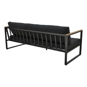 pak-404-000023-2 ΚΑΝΑΠΕΣ ΤΡΙΘΕΣΙΟΣ AURELIO PAKOWORLD ΜΑΥΡΟ ΜΕΤΑΛΛΟ ΜΕ ΜΑΥΡΑ ΜΑΞΙΛΑΡΙΑ 192X74X63ΕΚ