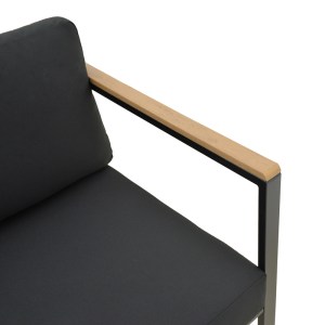 pak-404-000023-4 ΚΑΝΑΠΕΣ ΤΡΙΘΕΣΙΟΣ AURELIO PAKOWORLD ΜΑΥΡΟ ΜΕΤΑΛΛΟ ΜΕ ΜΑΥΡΑ ΜΑΞΙΛΑΡΙΑ 192X74X63ΕΚ