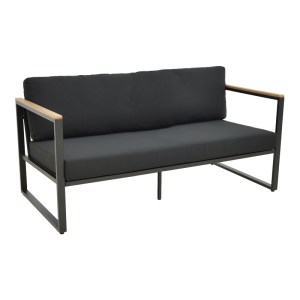pak-404-000023 ΚΑΝΑΠΕΣ ΤΡΙΘΕΣΙΟΣ AURELIO PAKOWORLD ΜΑΥΡΟ ΜΕΤΑΛΛΟ ΜΕ ΜΑΥΡΑ ΜΑΞΙΛΑΡΙΑ 192X74X63ΕΚ