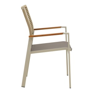 pak-404-000031-3 ΠΟΛΥΘΡΟΝΑ AEGEAN PAKOWORLD ΣΤΟΙΒΑΖΟΜΕΝΗ -TEAK- ΑΛΟΥΜΙΝΙΟ Κ TEXTLINE ΣΕ ΚΡΕΜ-PE ΣΧΟΙΝΙ ΣΕ ΦΥΣΙΚΗ ΑΠΟΧΡΩΣΗ 57X64X87ΕΚ