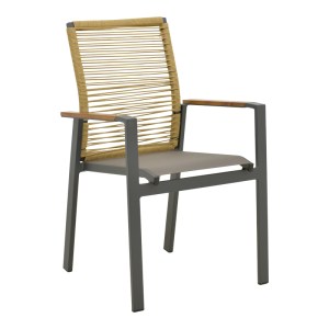 pak-404-000032 ΠΟΛΥΘΡΟΝΑ AEGEAN PAKOWORLD ΣΤΟΙΒΑΖΟΜΕΝΗ TEAK-PE ΣΧΟΙΝΙ ΣΕ ΦΥΣΙΚΗ - ΑΛΟΥΜΙΝΙΟ Κ TEXTLINE ΣΕ ΑΝΘΡΑΚΙ ΑΠΟΧΡΩΣΗ 57X64X87ΕΚ
