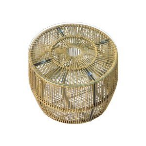 pak-405-000009-2 ΤΡΑΠΕΖΙ ADELA PAKOWORLD PE WICKER-ΓΥΑΛΙ ΣΕ ΦΥΣΙΚΗ ΑΠΟΧΡΩΣΗ Φ47X38ΕΚ
