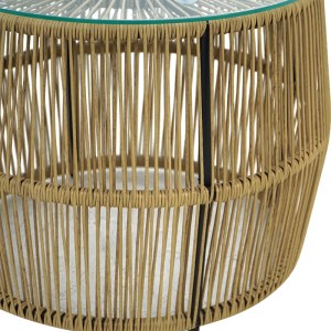 pak-405-000009-5 ΤΡΑΠΕΖΙ ADELA PAKOWORLD PE WICKER-ΓΥΑΛΙ ΣΕ ΦΥΣΙΚΗ ΑΠΟΧΡΩΣΗ Φ47X38ΕΚ