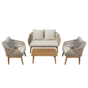 pak-405-000010-1 ΣΑΛΟΝΙ ΕΞΩΤΕΡΙΚΟΥ ΧΩΡΟΥ MACRENA PAKOWORLD ΜΑΣΙΦ ΞΥΛΟ ΑΚΑΚΙΑΣ ΜΕ ΣΧΟΙΝΙ ΚΑΙ ΜΠΕΖ ΜΑΞΙΛΑΡΙΑ