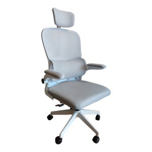 pak-406-000004 ΚΑΡΕΚΛΑ ΓΡΑΦΕΙΟΥ RECKO PAKOWORLD ΥΦΑΣΜΑ MESH ΣΕ ΓΚΡΙ ΑΠΟΧΡΩΣΗ 56X62X116-125ΕΚ