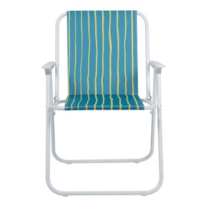 pak-407-000009-3 ΚΑΡΕΚΛΑΚΙ ΠΑΡΑΛΙΑΣ-CAMPING JETTE PAKOWORLD ΠΡΑΣΙΝΟ ΜΕ ΚΙΤΡΙΝΟ ΥΦΑΣΜΑ-ΛΕΥΚΟ ΜΕΤΑΛΛΟ 53X56X73ΕΚ
