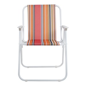 pak-407-000011-3 ΚΑΡΕΚΛΑΚΙ ΠΑΡΑΛΙΑΣ-CAMPING JETTE PAKOWORLD ΡΟΖ ΡΙΓΕ-ΛΕΥΚΟ ΜΕΤΑΛΛΟ 53X56X73ΕΚ