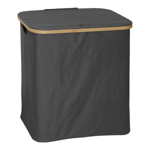 pak-408-000019 ΚΑΛΑΘΙ ΑΠΛΥΤΩΝ LODGE PAKOWORLD ΜΠΑΜΠΟΥ-ΥΦΑΣΜΑ ΣΕ ΓΚΡΙ ΑΠΟΧΡΩΣΗ 54X33X60ΕΚ