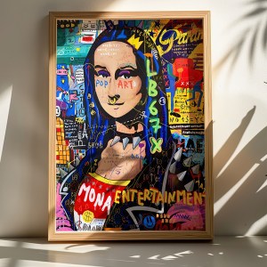 pak-409-000123 ΠΙΝΑΚΑΣ MONDA PAKOWORLD ΜΕ ΨΗΦΙΑΚΗ ΕΚΤΥΠΩΣΗ ΚΑΙ ΠΛΑΙΣΙΟ 70X2X50ΕΚ