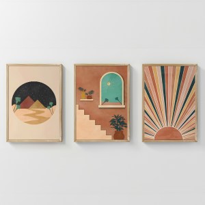 pak-409-000177 ΠΙΝΑΚΑΣ VENVEN  PAKOWORLD ΤΡΙΠΤΥΧΟΣ ΜΕ ΨΗΦΙΑΚΗ ΕΚΤΥΠΩΣΗ ΚΑΙ ΠΛΑΙΣΙΟ 33X1.5X48ΕΚ