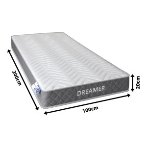 pak-411-000002-5 ΣΤΡΩΜΑ DREAMER PAKOWORLD POCKET SPRING ΔΙΠΛΗΣ ΟΨΗΣ 20CM 100X200ΕΚ