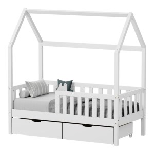 pak-412-000005 ΠΑΙΔΙΚΟ ΚΡΕΒΑΤΙ BENDINA Τ. MONTESSORI ΜΕ 2 ΣΥΡΤΑΡΙΑ PAKOWORLD ΞΥΛΟ ΠΕΥΚΟΥ ΛΕΥΚΟ 90X190ΕΚ