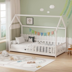 pak-412-000009-1 ΠΑΙΔΙΚΟ ΚΡΕΒΑΤΙ BAMBIE ΜΕ ΚΙΓΚΛΙΔΩΜΑ Τ. MONTESSORI PAKOWORLD ΞΥΛΟ ΠΕΥΚΟΥ ΛΕΥΚΟ 90X190ΕΚ