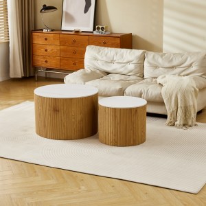 pak-413-000001 ΤΡΑΠΕΖΙΑ ΣΑΛΟΝΙΟΥ NELBA PAKOWORLD 2ΤΜΧ MDF OAK - ΚΕΡΑΜΙΚΗ ΕΠΙΦΑΝΕΙΑ ΟΨΗ ΜΑΡΜΑΡΟΥ