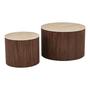 pak-413-000002-1 ΤΡΑΠΕΖΙΑ ΣΑΛΟΝΙΟΥ NELBA PAKOWORLD 2ΤΜΧ MDF ΚΑΡΥΔΙ - ΜΠΕΖ ΟΨΗ ΤΡΑΒΕΡΤΙΝΑΣ