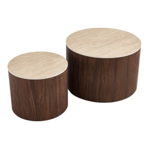 pak-413-000002-3 ΤΡΑΠΕΖΙΑ ΣΑΛΟΝΙΟΥ NELBA PAKOWORLD 2ΤΜΧ MDF ΚΑΡΥΔΙ - ΜΠΕΖ ΟΨΗ ΤΡΑΒΕΡΤΙΝΑΣ