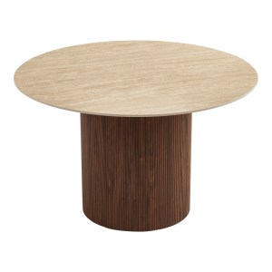 pak-413-000004-1 ΤΡΑΠΕΖΙ SIKULU PAKOWORLD MDF ΚΑΡΥΔΙ - ΜΠΕΖ ΟΨΗ ΤΡΑΒΕΡΤΙΝΑΣ Φ125X77ΕΚ