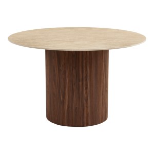 pak-413-000004 ΤΡΑΠΕΖΙ SIKULU PAKOWORLD MDF ΚΑΡΥΔΙ - ΜΠΕΖ ΟΨΗ ΤΡΑΒΕΡΤΙΝΑΣ Φ125X77ΕΚ