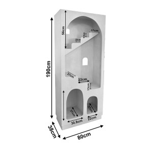 pak-415-000018-3 ΒΙΒΛΙΟΘΗΚΗ-ΡΑΦΙΕΡΑ BOOLTEN PAKOWORLD MDF ΛΕΥΚΟ 80X38X190ΕΚ