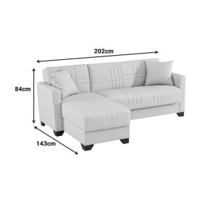 pak-418-000002-5 ΓΩΝΙΑΚΟΣ ΚΑΝΑΠΕΣ-ΚΡΕΒΑΤΙ ΑΝΑΣΤΡΕΨΙΜΟΣ STASHIO PAKOWORLD ΥΦΑΣΜΑ ΑΝΘΡΑΚΙ 202X143X84ΕΚ