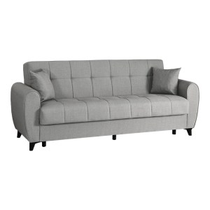 pak-418-000014-1 ΚΑΝΑΠΕΣ ΚΡΕΒΑΤΙ ΤΡΙΘΕΣΙΟΣ LINCOLN PAKOWORLD ΜΕ ΑΠΟΘΗΚΕΥΤΙΚΟ ΧΩΡΟ ΑΝΟΙΧΤΟ ΓΚΡΙ ΥΦΑΣΜΑ 226X84X93ΕΚ