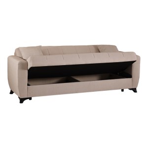 pak-418-000016-2 ΚΑΝΑΠΕΣ ΚΡΕΒΑΤΙ ΤΡΙΘΕΣΙΟΣ MODESTO PAKOWORLD ΜΕ ΑΠΟΘΗΚΕΥΤΙΚΟ ΧΩΡΟ ΚΡΕΜ ΥΦΑΣΜΑ 213X84X86ΕΚ