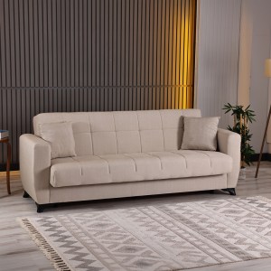 pak-418-000016 ΚΑΝΑΠΕΣ ΚΡΕΒΑΤΙ ΤΡΙΘΕΣΙΟΣ MODESTO PAKOWORLD ΜΕ ΑΠΟΘΗΚΕΥΤΙΚΟ ΧΩΡΟ ΚΡΕΜ ΥΦΑΣΜΑ 213X84X86ΕΚ