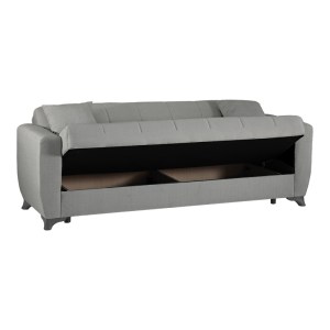 pak-418-000017-2 ΚΑΝΑΠΕΣ ΚΡΕΒΑΤΙ ΤΡΙΘΕΣΙΟΣ MODESTO PAKOWORLD ΜΕ ΑΠΟΘΗΚΕΥΤΙΚΟ ΧΩΡΟ ΓΚΡΙ ΥΦΑΣΜΑ 213X84X86ΕΚ