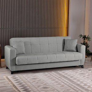 pak-418-000017 ΚΑΝΑΠΕΣ ΚΡΕΒΑΤΙ ΤΡΙΘΕΣΙΟΣ MODESTO PAKOWORLD ΜΕ ΑΠΟΘΗΚΕΥΤΙΚΟ ΧΩΡΟ ΓΚΡΙ ΥΦΑΣΜΑ 213X84X86ΕΚ
