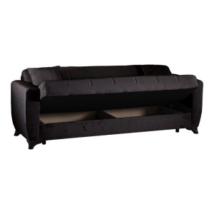 pak-418-000018-2 ΚΑΝΑΠΕΣ ΚΡΕΒΑΤΙ ΤΡΙΘΕΣΙΟΣ MODESTO PAKOWORLD ΜΕ ΑΠΟΘΗΚΕΥΤΙΚΟ ΧΩΡΟ ΜΑΥΡΟ ΥΦΑΣΜΑ 213X84X86ΕΚ