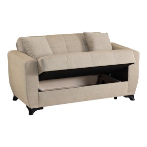 pak-418-000020-2 ΚΑΝΑΠΕΣ ΚΡΕΒΑΤΙ ΔΙΘΕΣΙΟΣ MODESTO PAKOWORLD ΜΕ ΑΠΟΘΗΚΕΥΤΙΚΟ ΧΩΡΟ ΚΡΕΜ ΥΦΑΣΜΑ 153X84X86ΕΚ