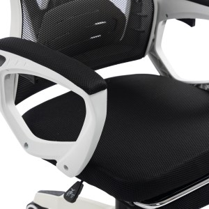 pak-420-000003-8 ΚΑΡΕΚΛΑ ΓΡΑΦΕΙΟΥ ΔΙΕΥΘΥΝΤΗ ΜΕ ΥΠΟΠΟΔΙΟ METON PAKOWORLD ΛΕΥΚΟ - MESH ΜΑΥΡΟ 48X60X118-128ΕΚ