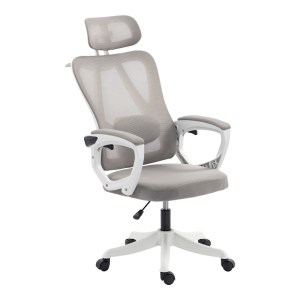 pak-420-000005-2 ΚΑΡΕΚΛΑ ΓΡΑΦΕΙΟΥ ΔΙΕΥΘΥΝΤΗ EXETER PAKOWORLD ΛΕΥΚΗ - MESH ΓΚΡΙ 50X58X119-129ΕΚ
