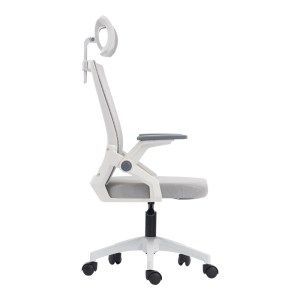pak-420-000010-3 ΚΑΡΕΚΛΑ ΓΡΑΦΕΙΟΥ PLYMOT PAKOWORLD ΛΕΥΚΗ - MESH ΓΚΡΙ 48X58X112-122ΕΚ