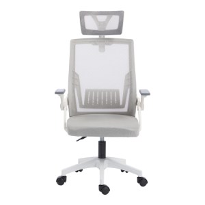 pak-420-000010-4 ΚΑΡΕΚΛΑ ΓΡΑΦΕΙΟΥ PLYMOT PAKOWORLD ΛΕΥΚΗ - MESH ΓΚΡΙ 48X58X112-122ΕΚ