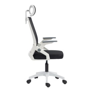 pak-420-000011-3 ΚΑΡΕΚΛΑ ΓΡΑΦΕΙΟΥ PLYMOT PAKOWORLD ΛΕΥΚΗ - MESH ΜΑΥΡΟ 48X58X112-122ΕΚ