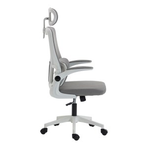 pak-420-000019-3 ΚΑΡΕΚΛΑ ΓΡΑΦΕΙΟΥ ΔΙΕΥΘΥΝΤΗ MAINZ PAKOWORLD ΛΕΥΚΗ MESH ΓΚΡΙ 50X60X112-122ΕΚ