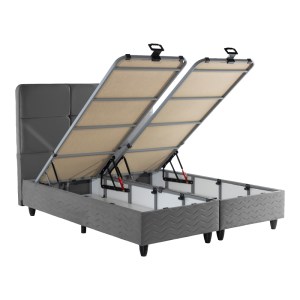 pak-424-000004-2 ΚΡΕΒΑΤΙ ΔΙΠΛΟ PUNTO PAKOWORLD ΜΕ ΑΠΟΘΗΚΕΥΤΙΚΟ ΧΩΡΟ ΑΝΘΡΑΚΙ ΒΕΛΟΥΔΟ 160X200ΕΚ