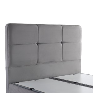 pak-424-000006-4 ΚΡΕΒΑΤΙ ΔΙΠΛΟ PUNTO PAKOWORLD ΜΕ ΑΠΟΘΗΚΕΥΤΙΚΟ ΧΩΡΟ ΓΚΡΙ ΒΕΛΟΥΔΟ 160X200ΕΚ