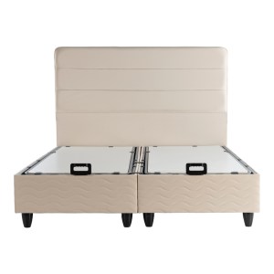 pak-424-000008-3 ΚΡΕΒΑΤΙ ΔΙΠΛΟ LINTEDA PAKOWORLD ΜΕ ΑΠΟΘΗΚΕΥΤΙΚΟ ΧΩΡΟ ΚΡΕΜ ΒΕΛΟΥΔΟ 160X200ΕΚ