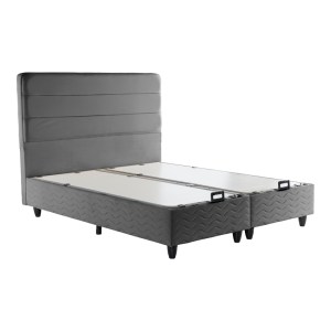 pak-424-000010-1 ΚΡΕΒΑΤΙ ΔΙΠΛΟ LINTEDA PAKOWORLD ΜΕ ΑΠΟΘΗΚΕΥΤΙΚΟ ΧΩΡΟ ΑΝΘΡΑΚΙ ΒΕΛΟΥΔΟ 160X200ΕΚ