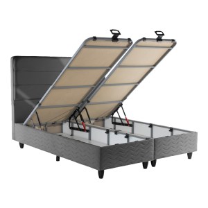 pak-424-000010-2 ΚΡΕΒΑΤΙ ΔΙΠΛΟ LINTEDA PAKOWORLD ΜΕ ΑΠΟΘΗΚΕΥΤΙΚΟ ΧΩΡΟ ΑΝΘΡΑΚΙ ΒΕΛΟΥΔΟ 160X200ΕΚ