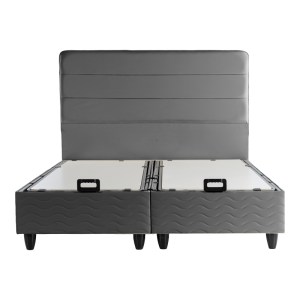 pak-424-000010-3 ΚΡΕΒΑΤΙ ΔΙΠΛΟ LINTEDA PAKOWORLD ΜΕ ΑΠΟΘΗΚΕΥΤΙΚΟ ΧΩΡΟ ΑΝΘΡΑΚΙ ΒΕΛΟΥΔΟ 160X200ΕΚ