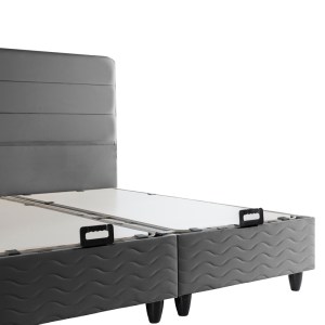 pak-424-000010-5 ΚΡΕΒΑΤΙ ΔΙΠΛΟ LINTEDA PAKOWORLD ΜΕ ΑΠΟΘΗΚΕΥΤΙΚΟ ΧΩΡΟ ΑΝΘΡΑΚΙ ΒΕΛΟΥΔΟ 160X200ΕΚ