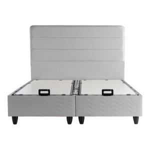 pak-424-000012-3 ΚΡΕΒΑΤΙ ΔΙΠΛΟ LINTEDA PAKOWORLD ΜΕ ΑΠΟΘΗΚΕΥΤΙΚΟ ΧΩΡΟ ΓΚΡΙ ΒΕΛΟΥΔΟ 160X200ΕΚ