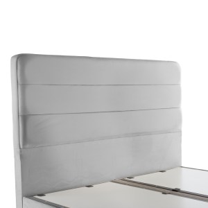 pak-424-000012-4 ΚΡΕΒΑΤΙ ΔΙΠΛΟ LINTEDA PAKOWORLD ΜΕ ΑΠΟΘΗΚΕΥΤΙΚΟ ΧΩΡΟ ΓΚΡΙ ΒΕΛΟΥΔΟ 160X200ΕΚ