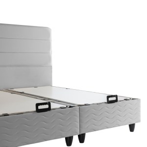 pak-424-000012-5 ΚΡΕΒΑΤΙ ΔΙΠΛΟ LINTEDA PAKOWORLD ΜΕ ΑΠΟΘΗΚΕΥΤΙΚΟ ΧΩΡΟ ΓΚΡΙ ΒΕΛΟΥΔΟ 160X200ΕΚ