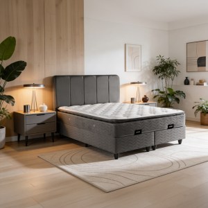 pak-424-000016 ΚΡΕΒΑΤΙ ΔΙΠΛΟ LUNDA PAKOWORLD ΜΕ ΑΠΟΘΗΚΕΥΤΙΚΟ ΧΩΡΟ ΑΝΘΡΑΚΙ ΒΕΛΟΥΔΟ 160X200ΕΚ