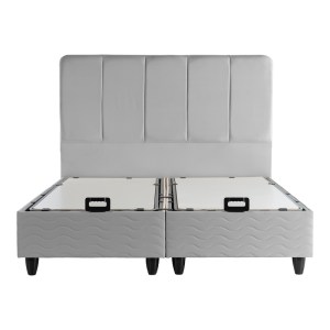 pak-424-000018-3 ΚΡΕΒΑΤΙ ΔΙΠΛΟ LUNDA PAKOWORLD ΜΕ ΑΠΟΘΗΚΕΥΤΙΚΟ ΧΩΡΟ ΓΚΡΙ ΒΕΛΟΥΔΟ 160X200ΕΚ